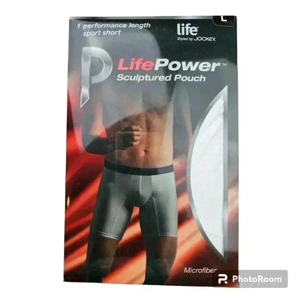Jockey LifePower performance length sport short microfiber white NIB…